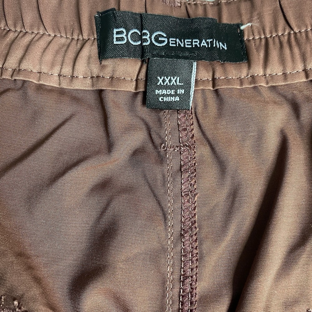 BCBG Generation Parachute Jogger Baggy Wide‎ Leg Pants Sz XXXL Dusty Mauve Satin - Picture 11 of 15